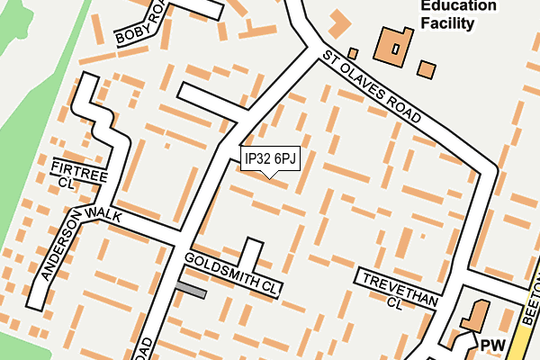 IP32 6PJ map - OS OpenMap – Local (Ordnance Survey)