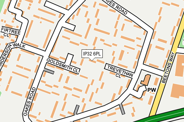 IP32 6PL map - OS OpenMap – Local (Ordnance Survey)