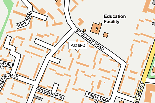 IP32 6PQ map - OS OpenMap – Local (Ordnance Survey)