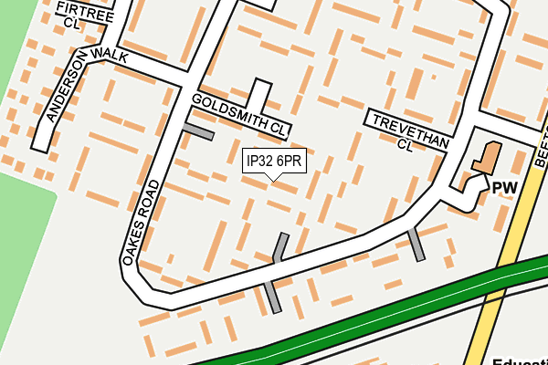 IP32 6PR map - OS OpenMap – Local (Ordnance Survey)