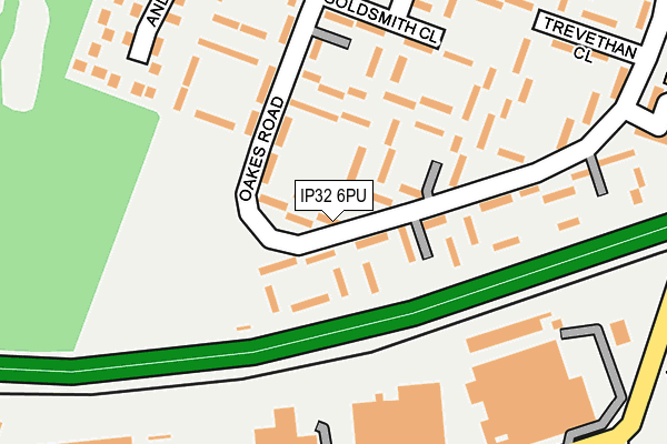 IP32 6PU map - OS OpenMap – Local (Ordnance Survey)
