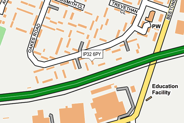 IP32 6PY map - OS OpenMap – Local (Ordnance Survey)