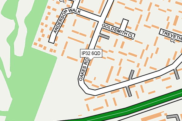 IP32 6QD map - OS OpenMap – Local (Ordnance Survey)