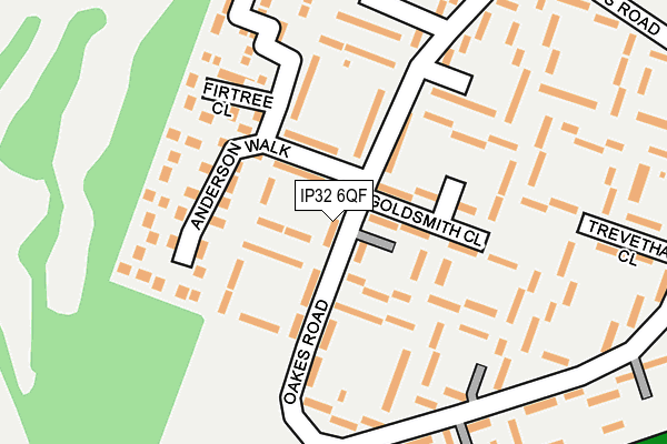 IP32 6QF map - OS OpenMap – Local (Ordnance Survey)