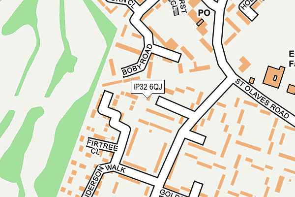 IP32 6QJ map - OS OpenMap – Local (Ordnance Survey)