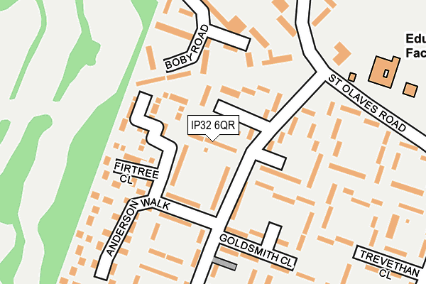 IP32 6QR map - OS OpenMap – Local (Ordnance Survey)