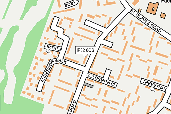 IP32 6QS map - OS OpenMap – Local (Ordnance Survey)