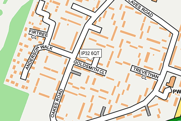 IP32 6QT map - OS OpenMap – Local (Ordnance Survey)