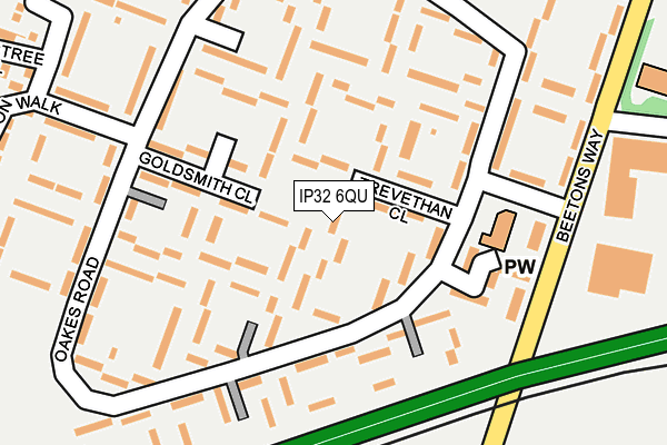 IP32 6QU map - OS OpenMap – Local (Ordnance Survey)