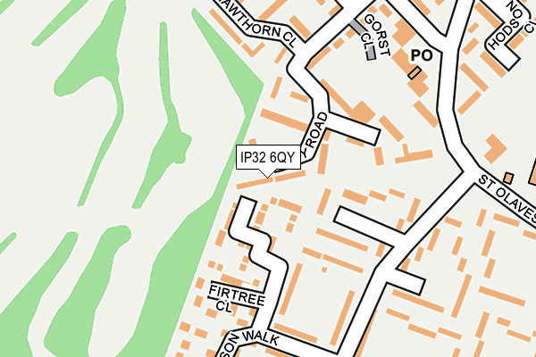 IP32 6QY map - OS OpenMap – Local (Ordnance Survey)