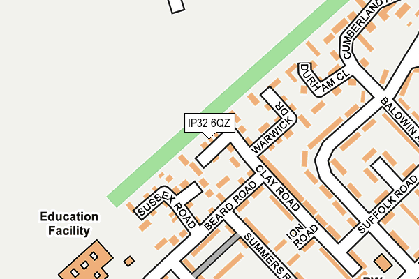 IP32 6QZ map - OS OpenMap – Local (Ordnance Survey)