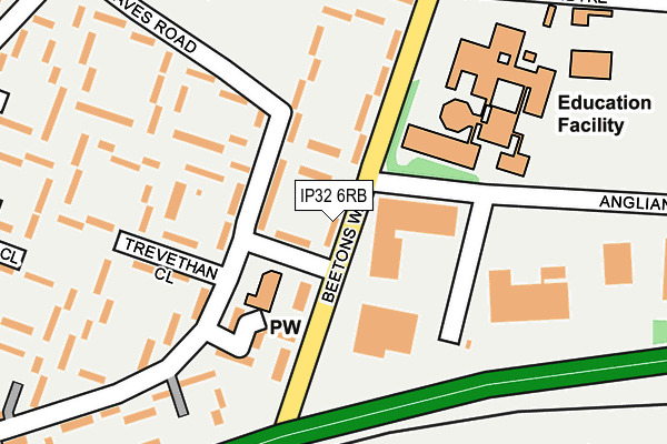 IP32 6RB map - OS OpenMap – Local (Ordnance Survey)