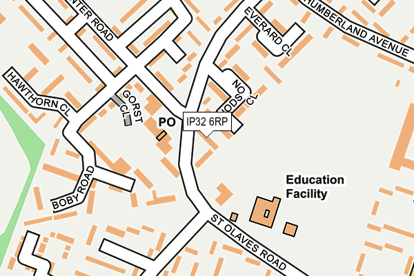 IP32 6RP map - OS OpenMap – Local (Ordnance Survey)