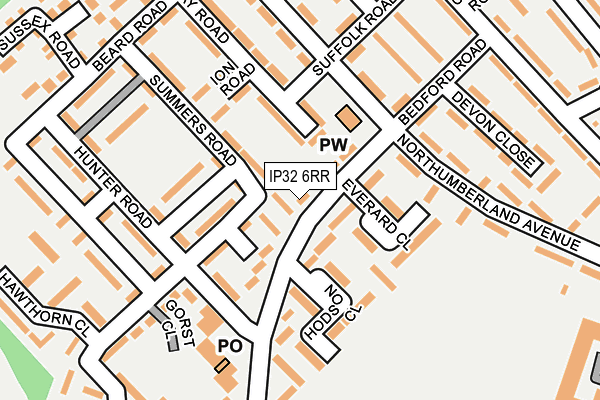 IP32 6RR map - OS OpenMap – Local (Ordnance Survey)