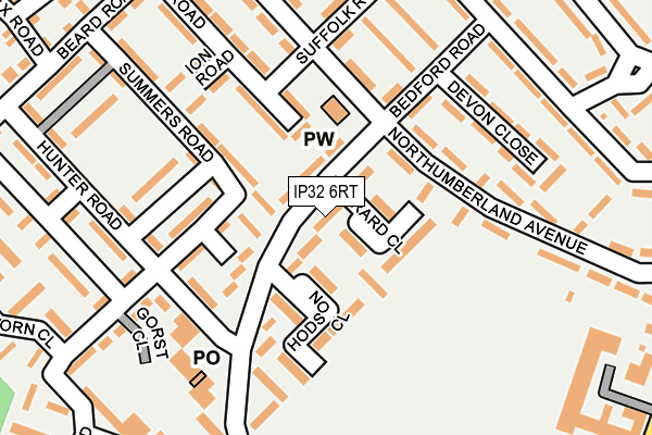 IP32 6RT map - OS OpenMap – Local (Ordnance Survey)