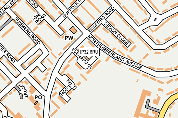 IP32 6RU map - OS OpenMap – Local (Ordnance Survey)