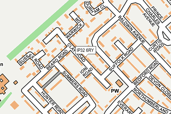 IP32 6RY map - OS OpenMap – Local (Ordnance Survey)