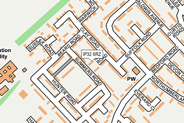 IP32 6RZ map - OS OpenMap – Local (Ordnance Survey)