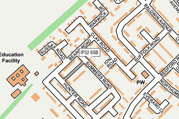 IP32 6SB map - OS OpenMap – Local (Ordnance Survey)