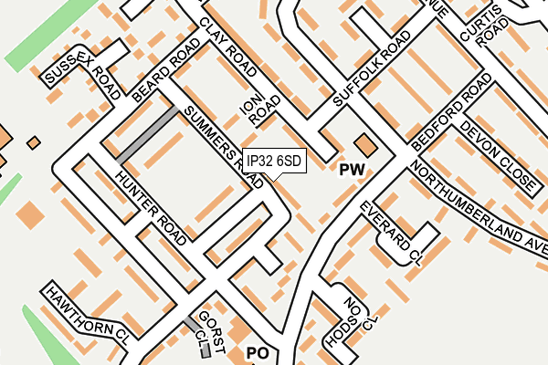 IP32 6SD map - OS OpenMap – Local (Ordnance Survey)