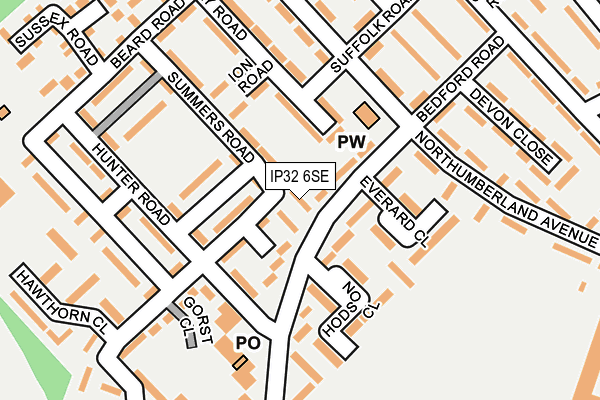 IP32 6SE map - OS OpenMap – Local (Ordnance Survey)