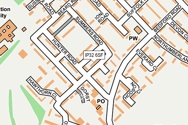 IP32 6SF map - OS OpenMap – Local (Ordnance Survey)