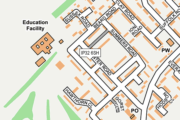 IP32 6SH map - OS OpenMap – Local (Ordnance Survey)