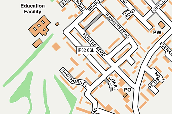 IP32 6SL map - OS OpenMap – Local (Ordnance Survey)