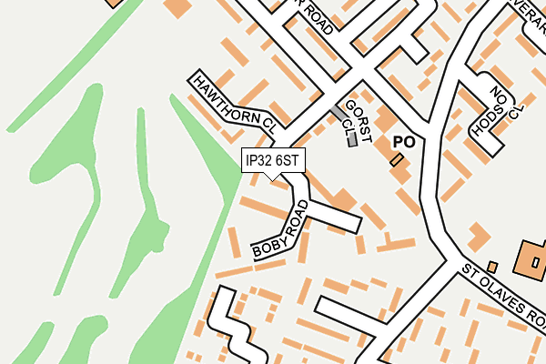 IP32 6ST map - OS OpenMap – Local (Ordnance Survey)