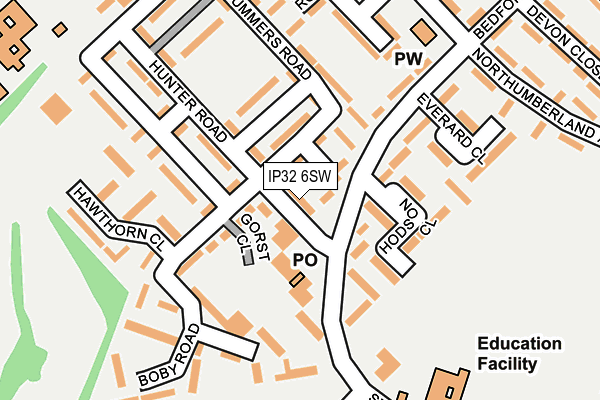 IP32 6SW map - OS OpenMap – Local (Ordnance Survey)