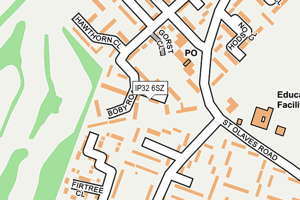 IP32 6SZ map - OS OpenMap – Local (Ordnance Survey)