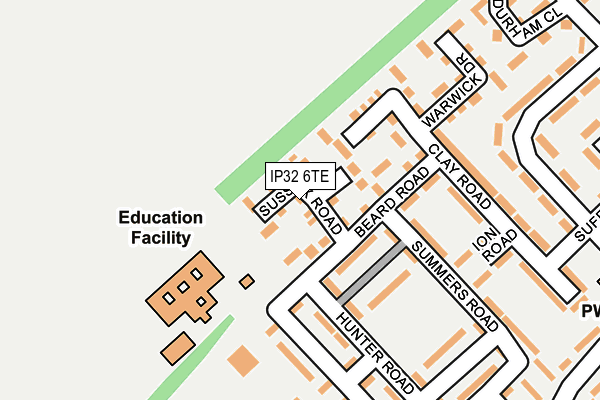 IP32 6TE map - OS OpenMap – Local (Ordnance Survey)