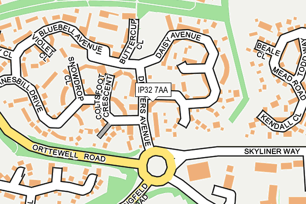 IP32 7AA map - OS OpenMap – Local (Ordnance Survey)