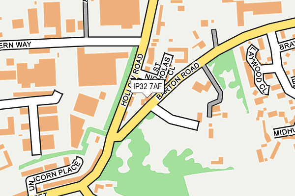 IP32 7AF map - OS OpenMap – Local (Ordnance Survey)