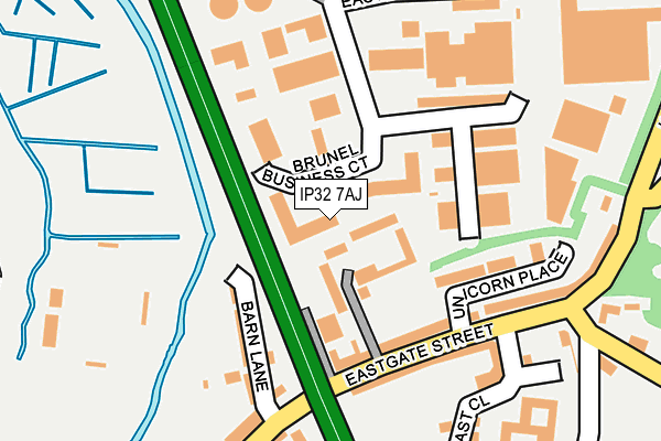 IP32 7AJ map - OS OpenMap – Local (Ordnance Survey)