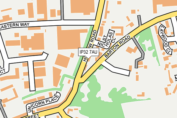 IP32 7AU map - OS OpenMap – Local (Ordnance Survey)