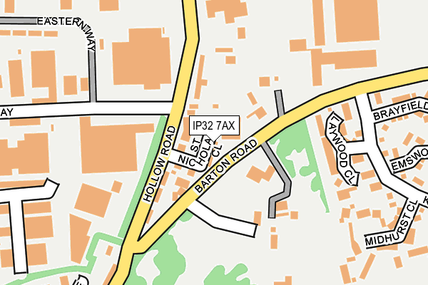 IP32 7AX map - OS OpenMap – Local (Ordnance Survey)