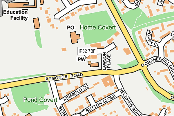 IP32 7BF map - OS OpenMap – Local (Ordnance Survey)