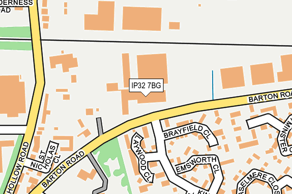 IP32 7BG map - OS OpenMap – Local (Ordnance Survey)