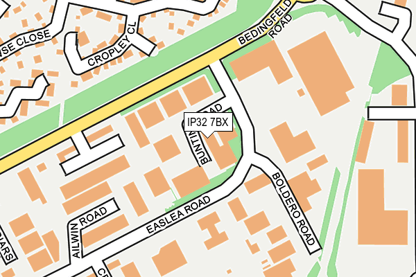 IP32 7BX map - OS OpenMap – Local (Ordnance Survey)