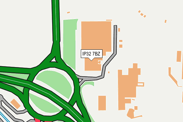 IP32 7BZ map - OS OpenMap – Local (Ordnance Survey)