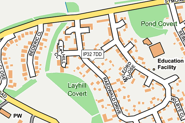 IP32 7DD map - OS OpenMap – Local (Ordnance Survey)