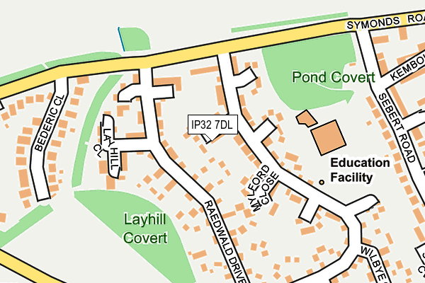 IP32 7DL map - OS OpenMap – Local (Ordnance Survey)