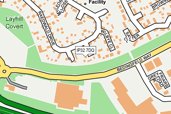 IP32 7DQ map - OS OpenMap – Local (Ordnance Survey)