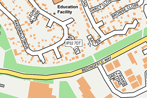 IP32 7DT map - OS OpenMap – Local (Ordnance Survey)