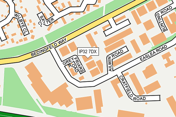 IP32 7DX map - OS OpenMap – Local (Ordnance Survey)