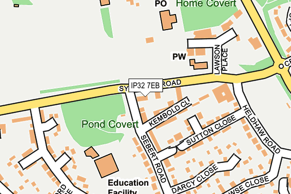 IP32 7EB map - OS OpenMap – Local (Ordnance Survey)