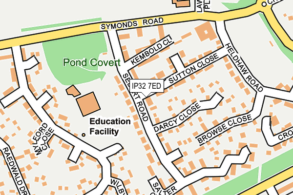 IP32 7ED map - OS OpenMap – Local (Ordnance Survey)