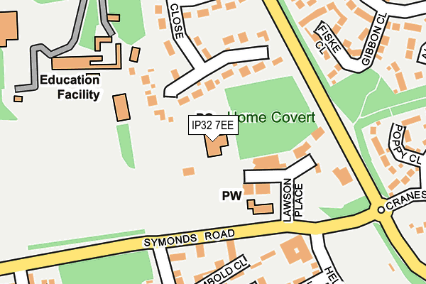 IP32 7EE map - OS OpenMap – Local (Ordnance Survey)