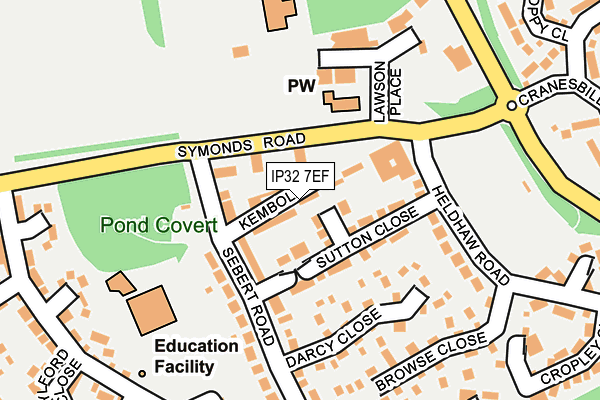 IP32 7EF map - OS OpenMap – Local (Ordnance Survey)